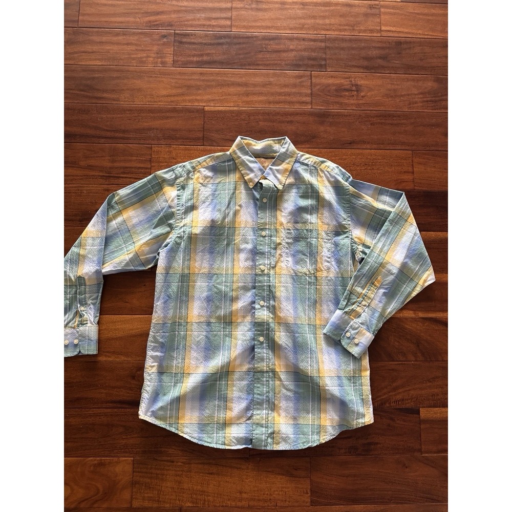 Wrangler Long Sleeve Plaid Button Up Shirt Men's Size L Large Cotton Casual